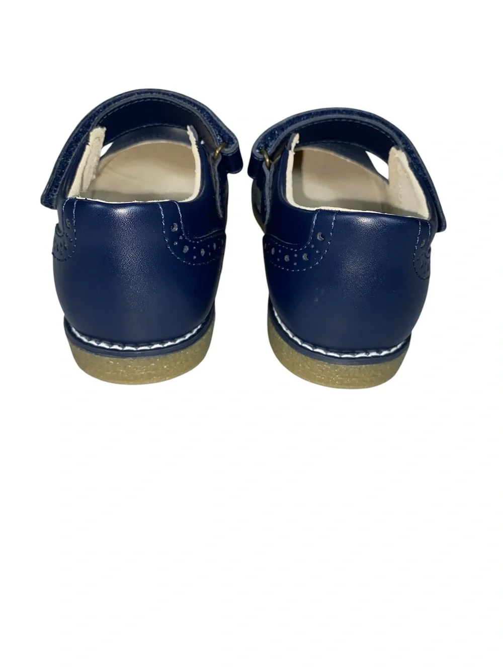 FootMates Lydia 2701 Mary Jane Girls Navy Size 3 Brogue Design Adjustable *NWOT